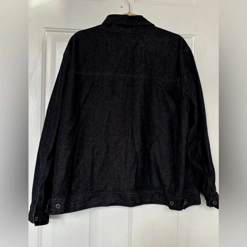Denim & Co Black Denim Jacket 2X - Picture 4 of 6